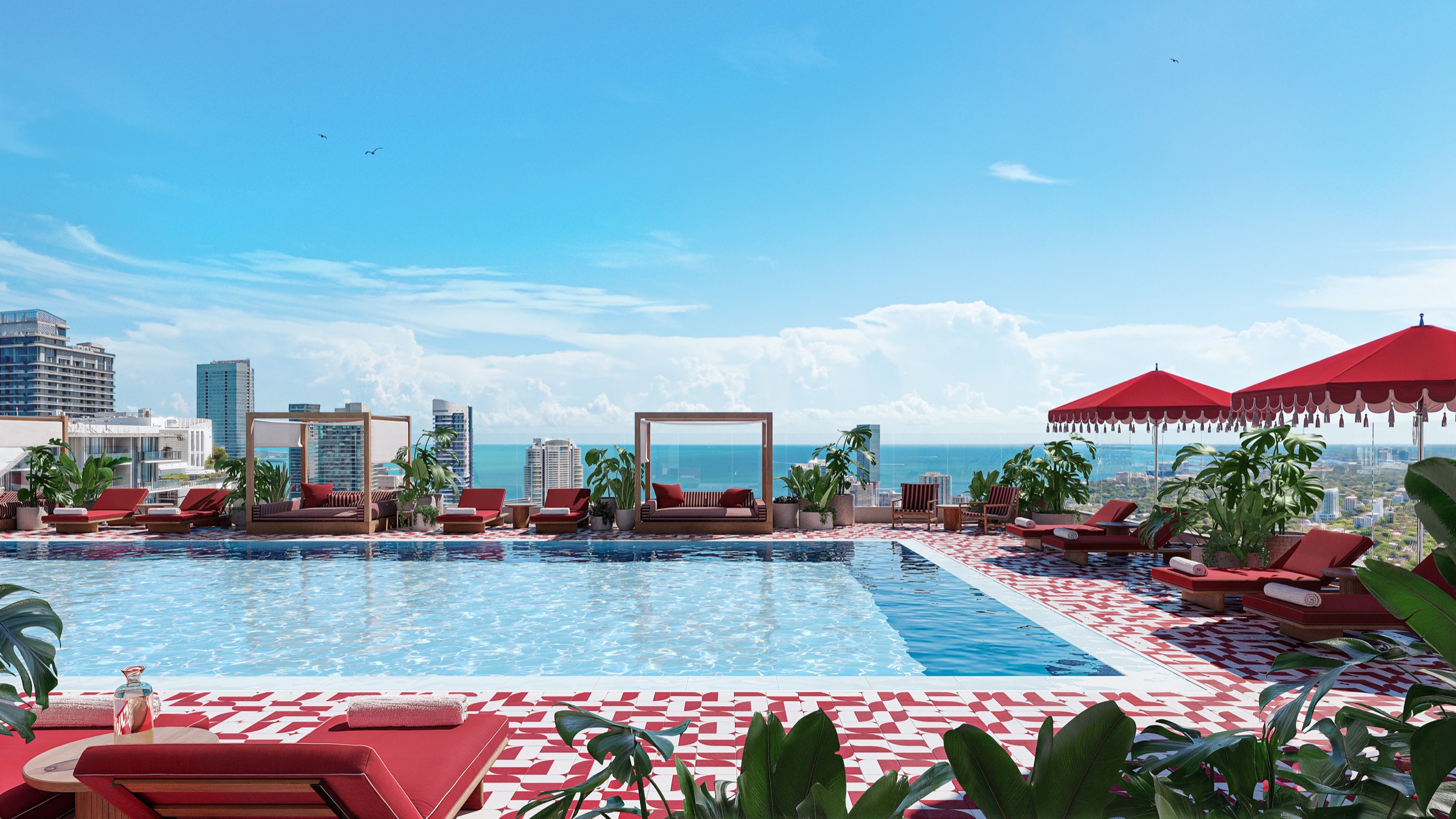 Rooftop pool deck