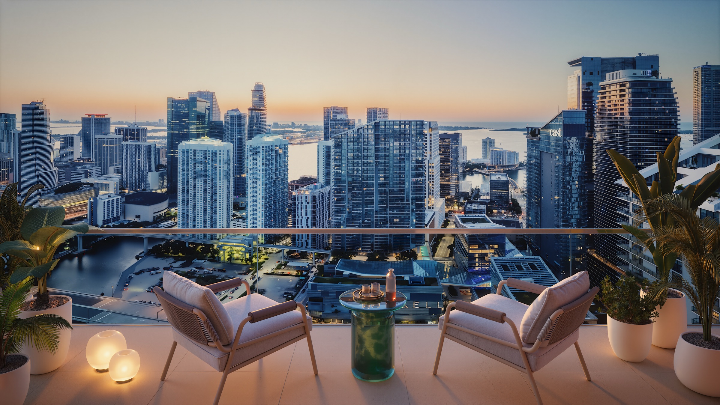 Terrace of a residence at The Standard Residences, Brickell